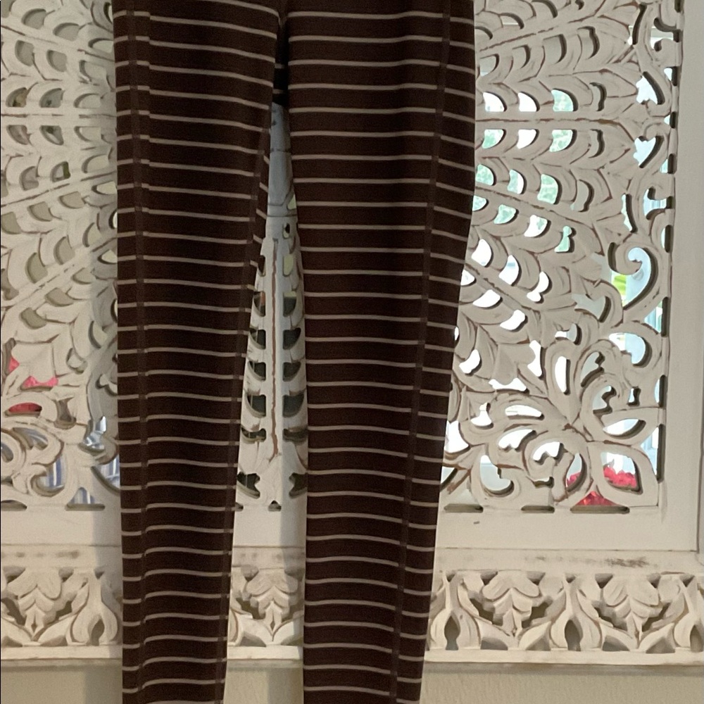 Athleta Brown Stripe Chaturanga XXS